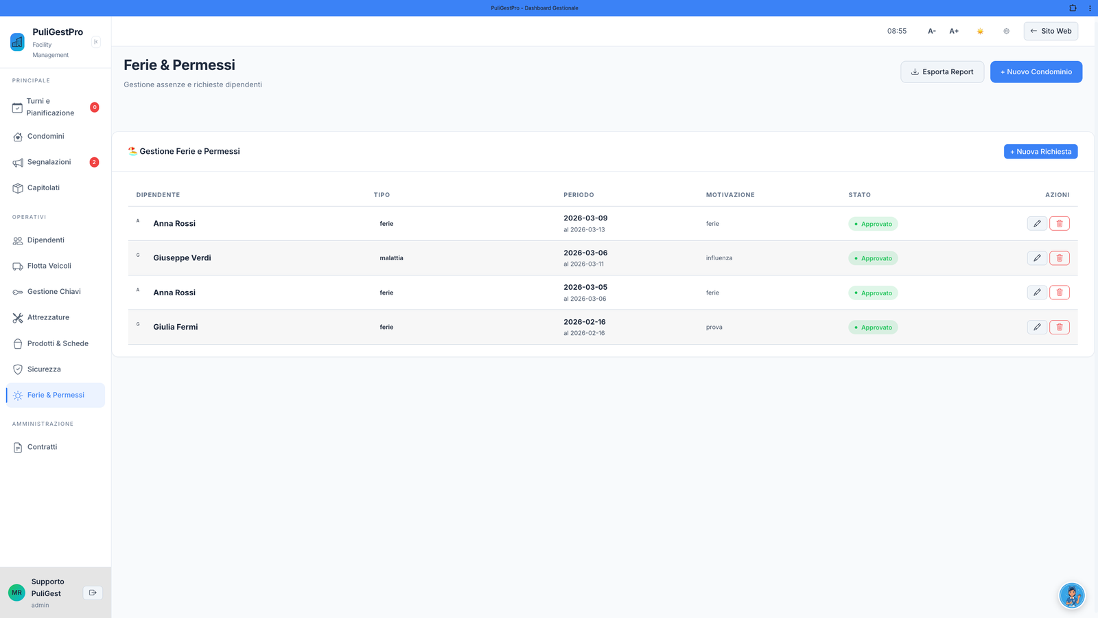 Ferie Dashboard Admin